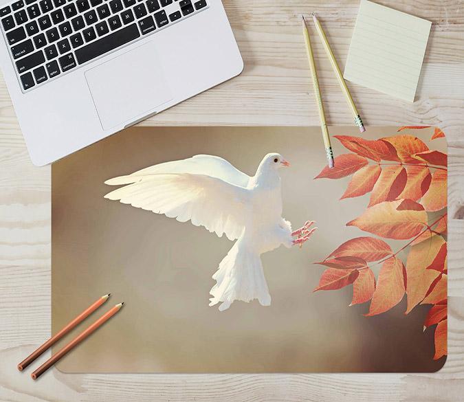 3D Leaves Dove 144 Desk Mat Mat AJ Creativity Home 