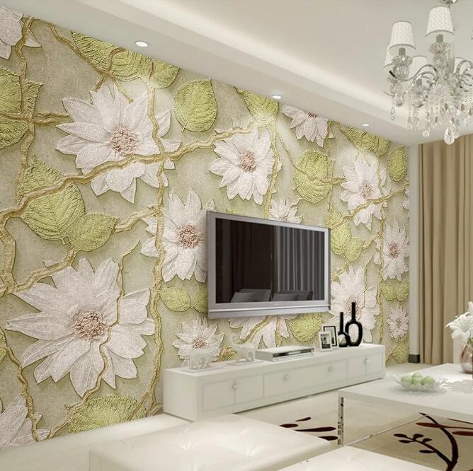 3D Lotus 081 Wall Murals Wallpaper AJ Wallpaper 2 