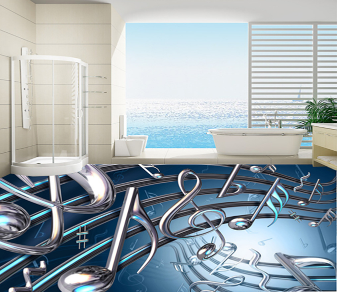 3D Note 120 Floor Mural Wallpaper AJ Wallpaper 2 