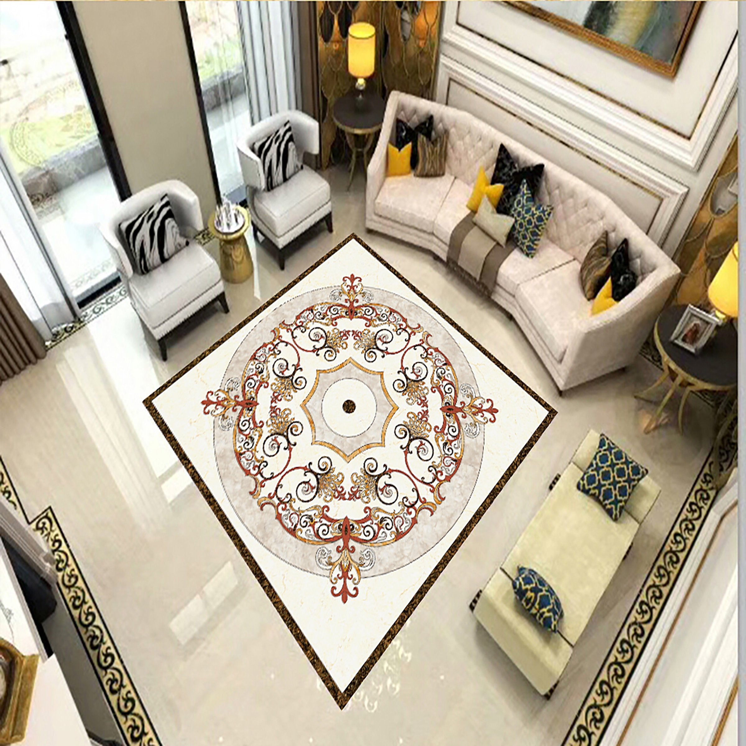 3D Marble Pattern WG201 Floor Mural Wallpaper AJ Wallpaper 2 