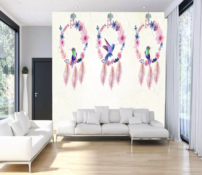 3D Circle Feather Decoration 1253 Wallpaper AJ Wallpaper 2 