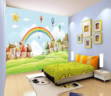 3D Sun Rainbow Grass 735 Wallpaper AJ Wallpaper 