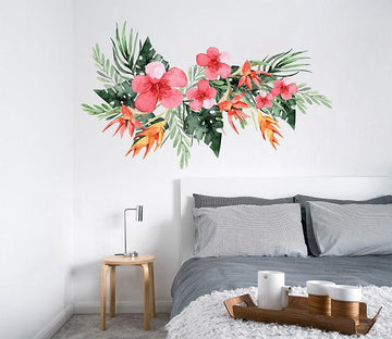 3D Red Flower Doodle 096 Wall Stickers Wallpaper AJ Wallpaper 