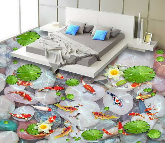 3D Small Goldfish 050 Floor Mural Wallpaper AJ Wallpaper 2 