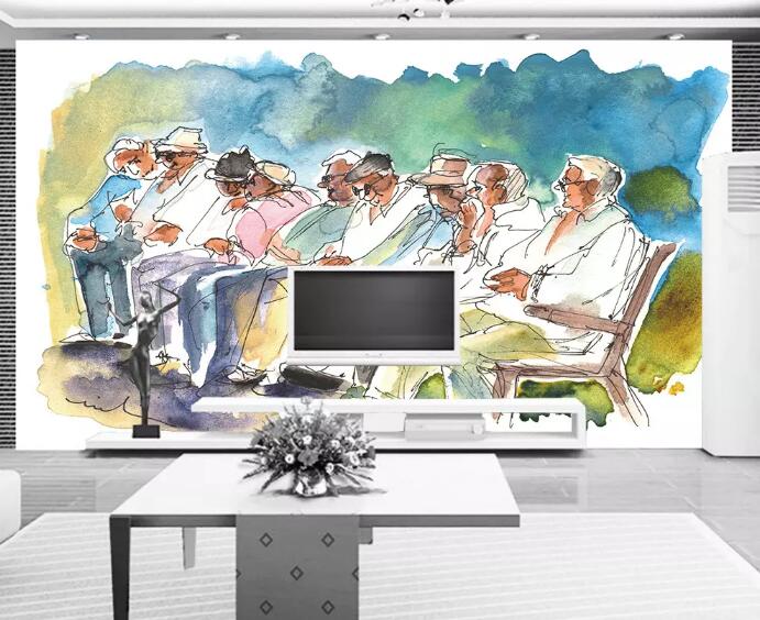 3D Elderly Partner WG1035 Wall Murals