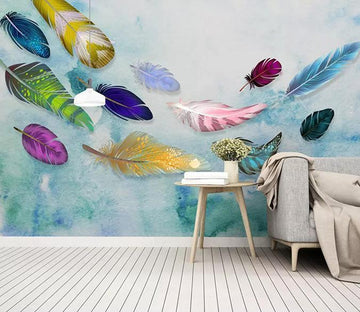 3D Colored Feather 355 Wallpaper AJ Wallpaper 