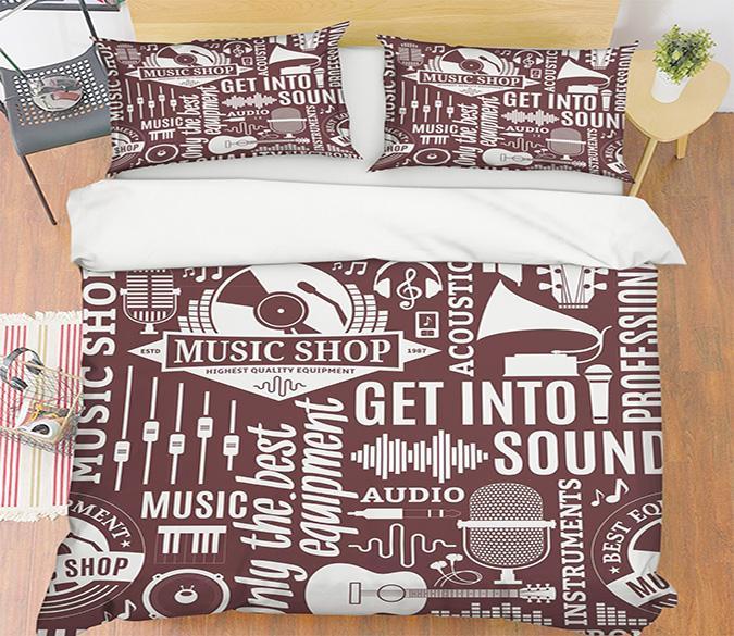 3D Microphone Disc 054 Bed Pillowcases Quilt Wallpaper AJ Wallpaper 