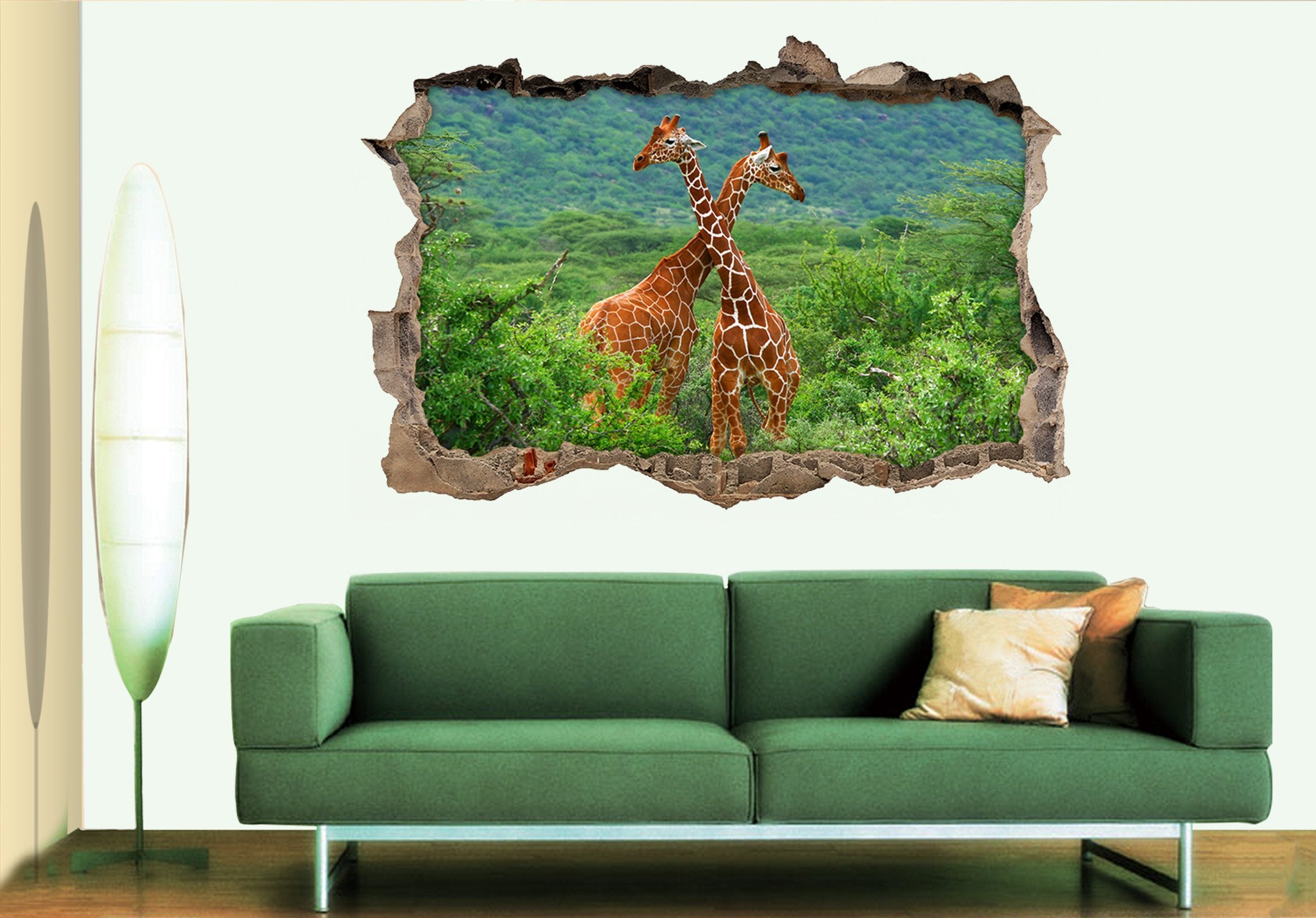 3D Forest Tall Giraffes 300 Broken Wall Murals Wallpaper AJ Wallpaper 