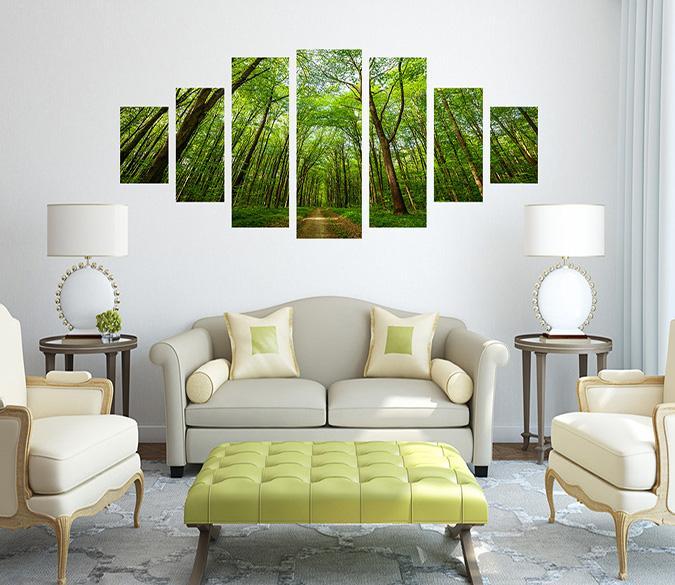 3D Green Path 087 Unframed Print Wallpaper Wallpaper AJ Wallpaper 
