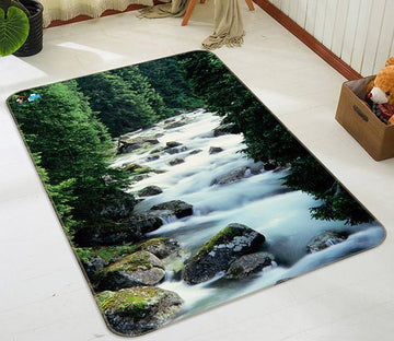 3D Forest River 046 Non Slip Rug Mat Mat AJ Creativity Home 