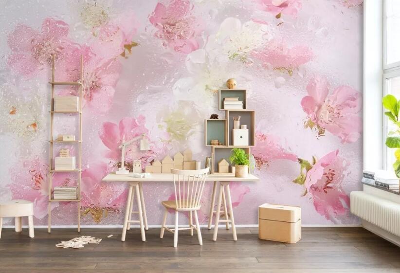 3D Pink Flowers WC102 Wall Murals