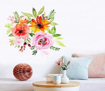 3D Flower Gouache 173 Wall Stickers Wallpaper AJ Wallpaper 