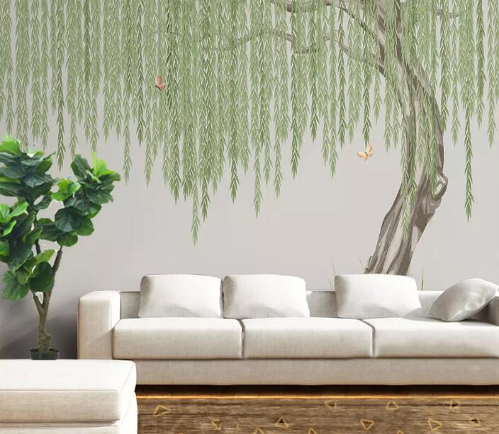 3D Willow Leaves 262 Wall Murals Wallpaper AJ Wallpaper 2 