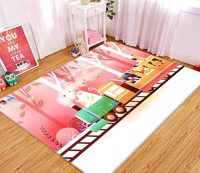 3D Cartoon Train 537 Non Slip Rug Mat Mat AJ Creativity Home 