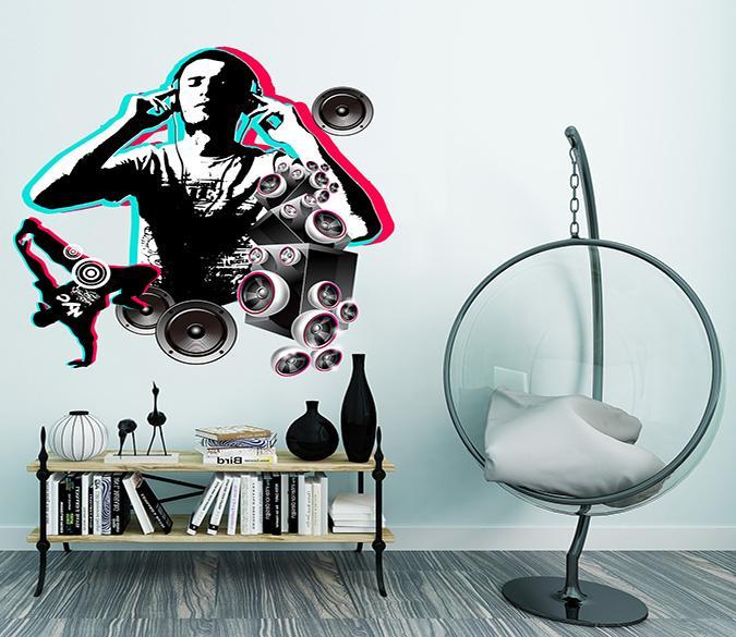 3D Acoustic Dancing 006 Wall Stickers Wallpaper AJ Wallpaper 