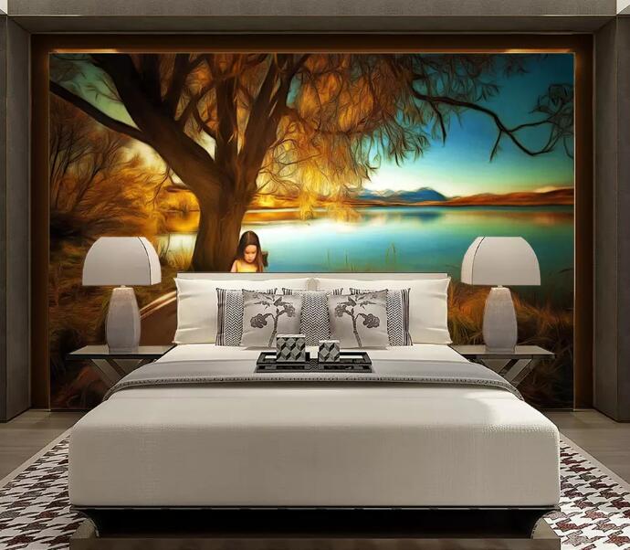 3D Forest Lake WG98 Wall Murals Wallpaper AJ Wallpaper 2 