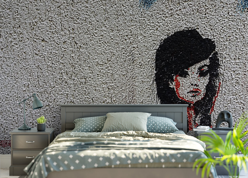 3D Sketch Girl WC024 Wall Murals