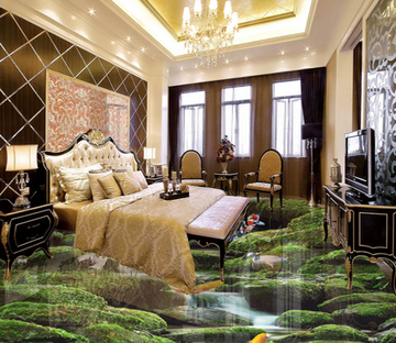 3D Fish Jumping 098 Floor Mural Wallpaper AJ Wallpaper 2 