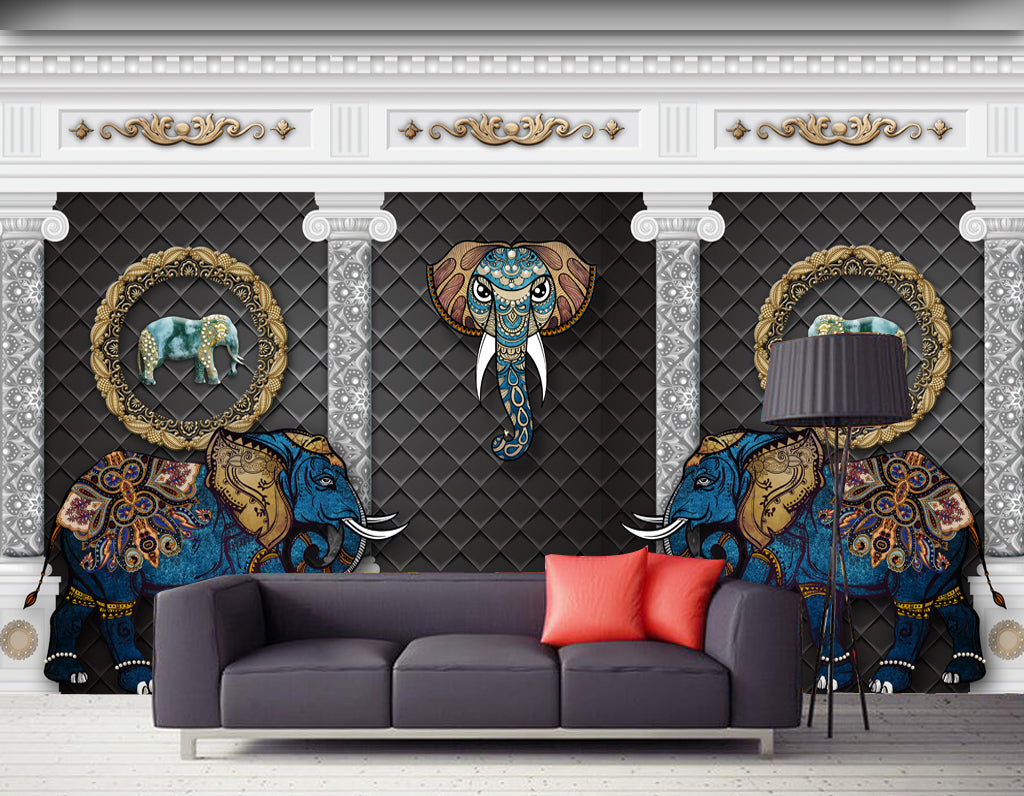 3D Totem Elephant WG423 Wall Murals