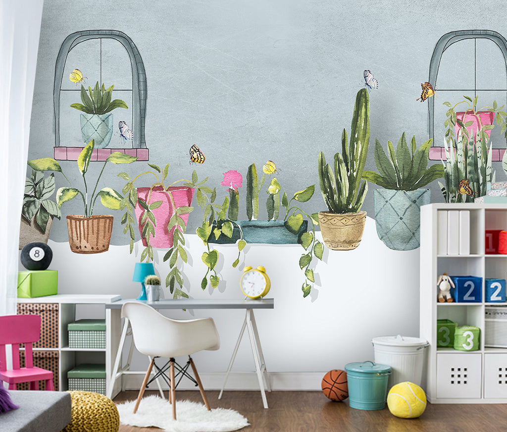 3D Windowsill Plant WC060 Wall Murals