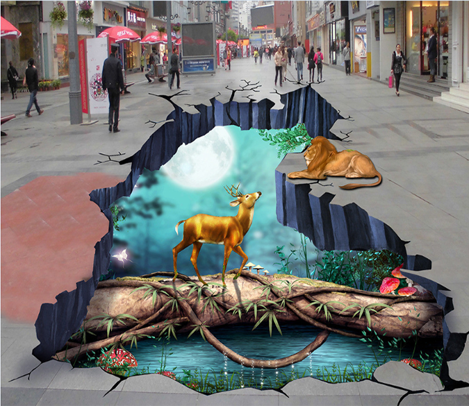 3D Fawn 207 Floor Mural Wallpaper AJ Wallpaper 2 