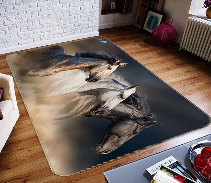 3D Dust Horse 084 Non Slip Rug Mat Mat AJ Creativity Home 