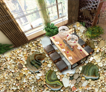 3D Pebbles 197 Floor Mural Wallpaper AJ Wallpaper 2 