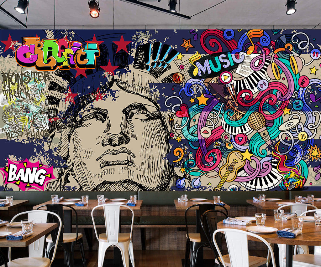 3D Microphone Guitar WG377 Wall Murals