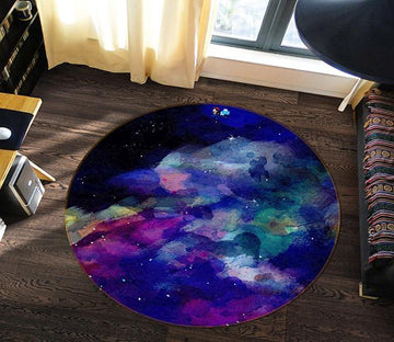 3D Purple Ink 176 Round Non Slip Rug Mat Mat AJ Creativity Home 