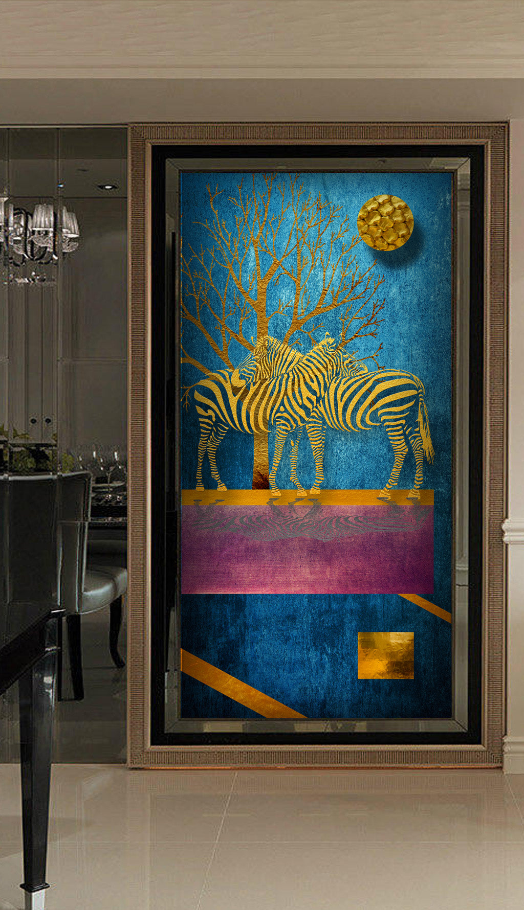 3D Golden Zebra WG177 Wall Murals