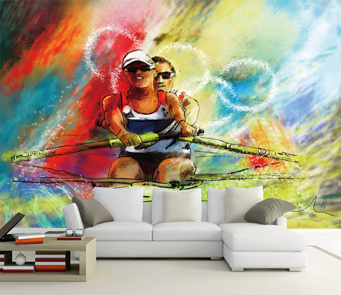 3D Double Kayaking 1480 Wallpaper AJ Wallpaper 2 