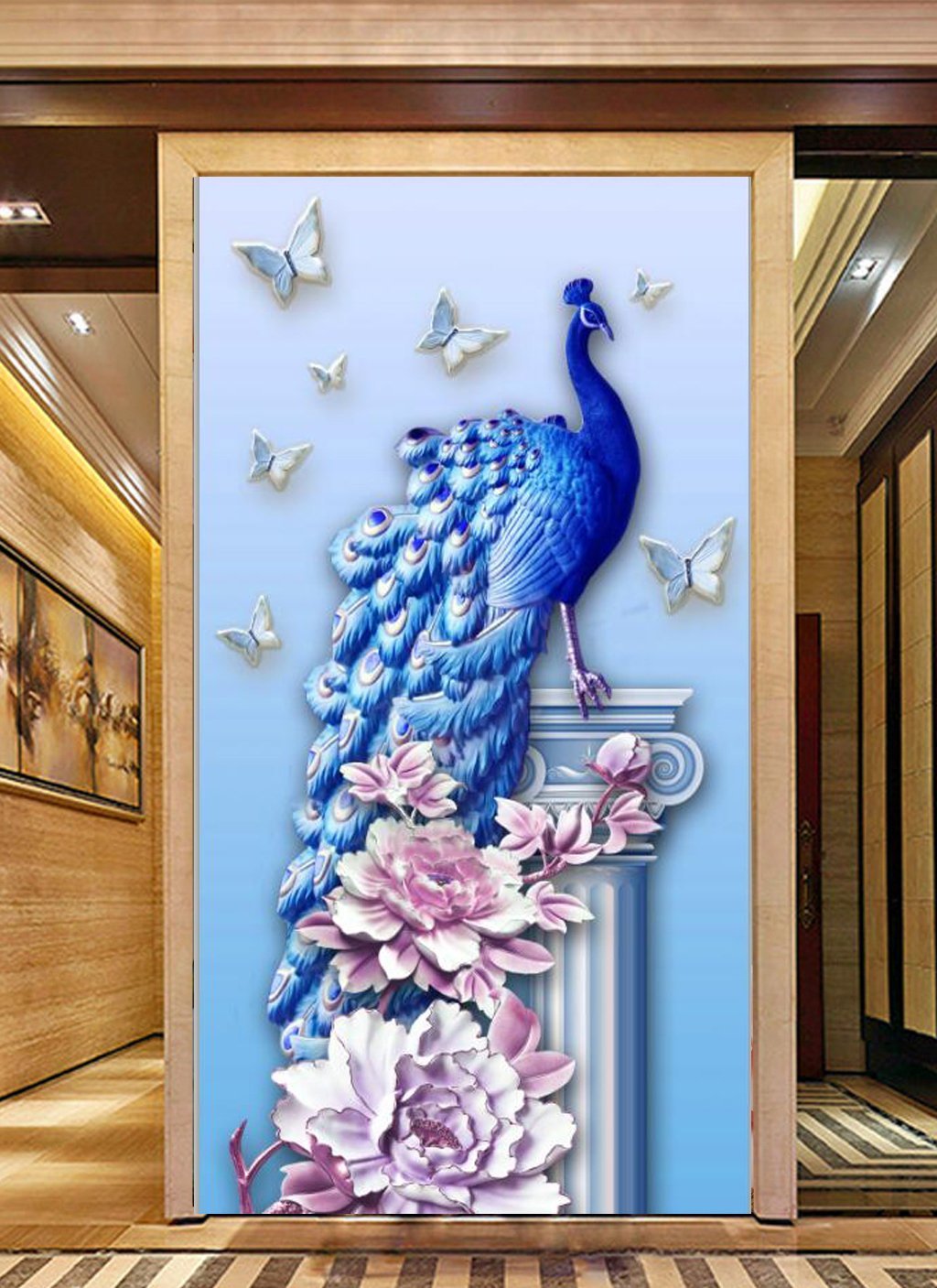 3D Butterfly Peacock 498 Wall Murals Wallpaper AJ Wallpaper 2 
