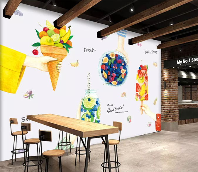 3D Ice Cream Fruit 409 Wallpaper AJ Wallpaper 2 