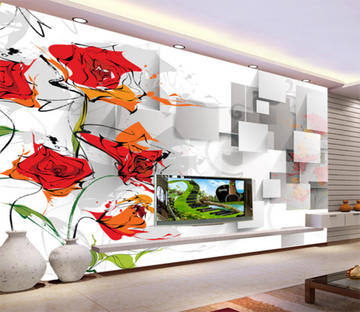 3D Irregular Flowers 176 Wallpaper AJ Wallpaper 
