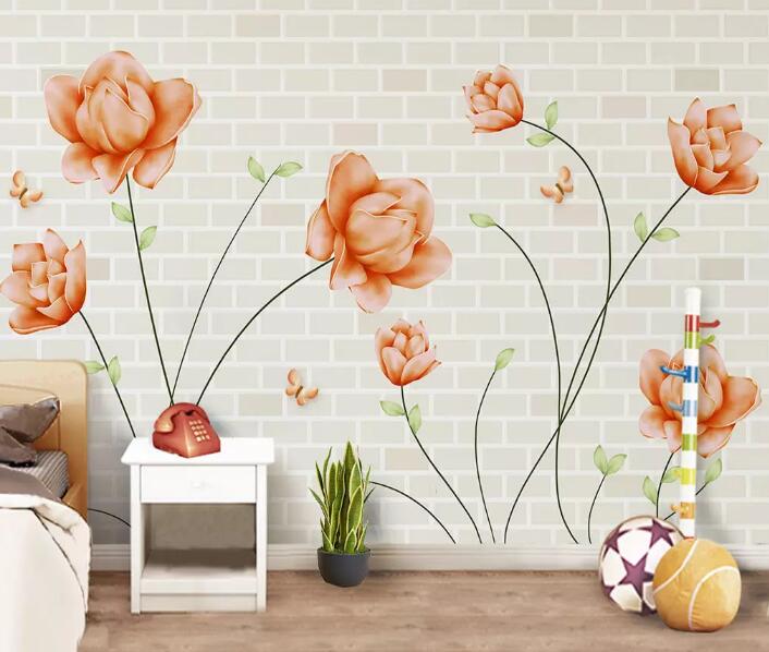 3D Pink Flowers WG43 Wall Murals Wallpaper AJ Wallpaper 2 