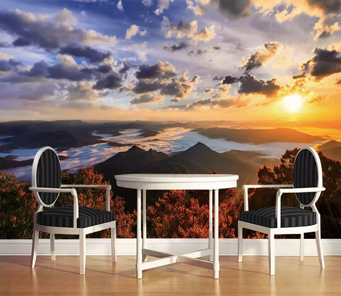 3D Sunset Mountain View 1113 Wallpaper AJ Wallpaper 2 