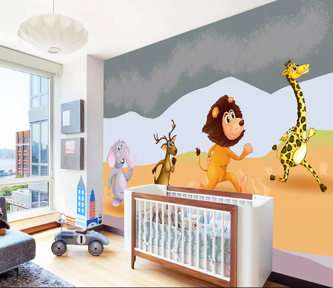 3D Elephant Lion Running 1102 Wallpaper AJ Wallpaper 2 