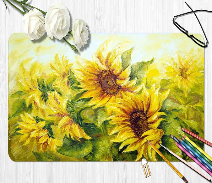 3D Painting Sunflower 096 Desk Mat Mat AJ Creativity Home 