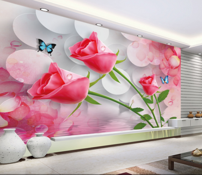 3D Curved Flower 180 Wallpaper AJ Wallpaper 