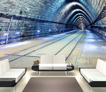 3D Long Tunnel Blue Light 67 Wallpaper AJ Wallpaper 2 