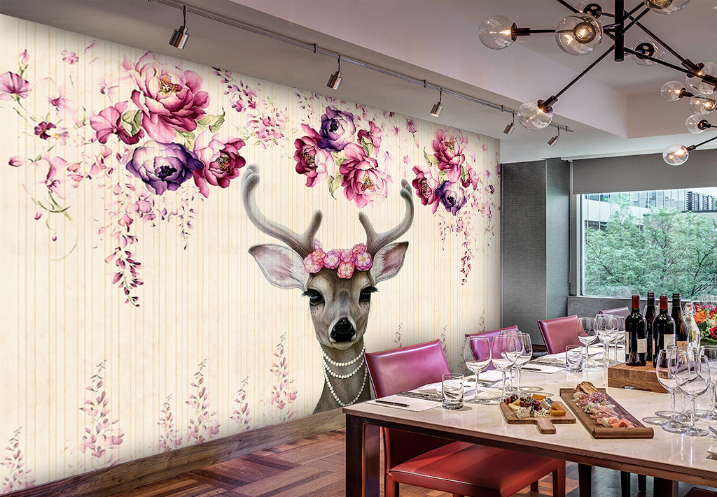3D Petal Deer WG132 Wall Murals
