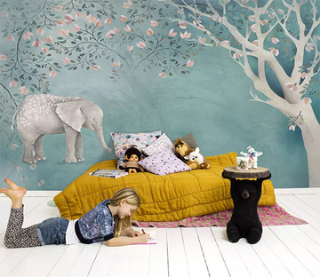 3D Closed Eyes Elephant 1244 Wallpaper AJ Wallpaper 2 