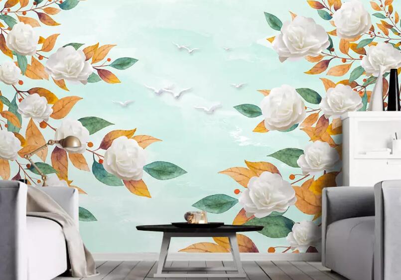 3D Flower Leaves WG70 Wall Murals Wallpaper AJ Wallpaper 2 