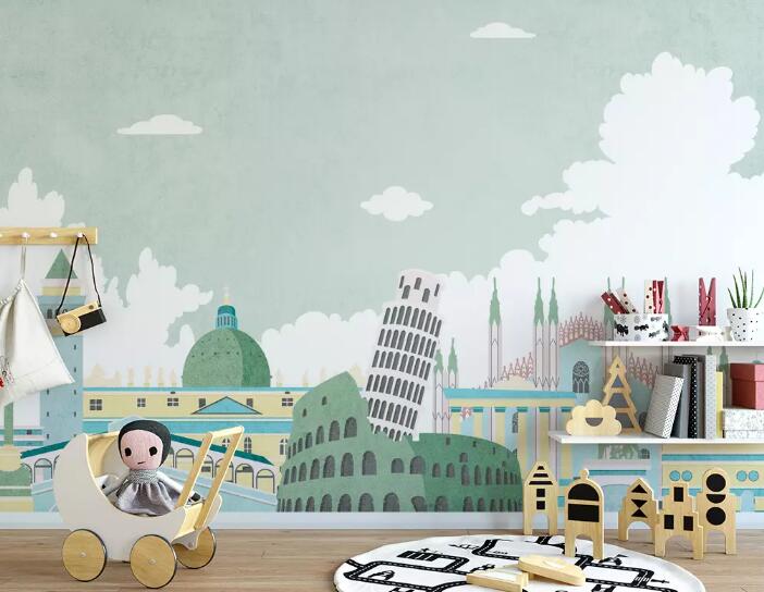 3D Green Building WG859 Wall Murals