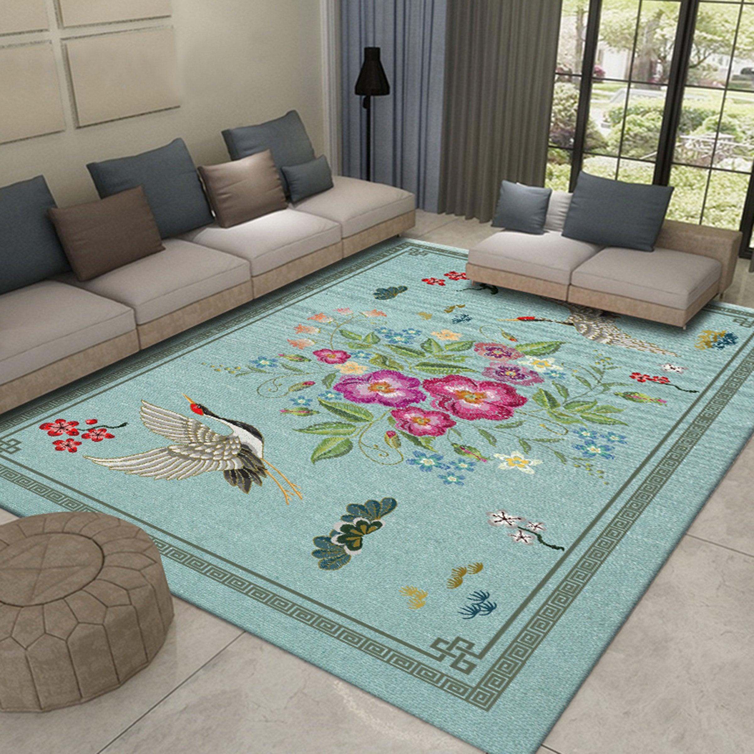 3D Flower Bird WG464 Non Slip Rug Mat Mat AJ Creativity Home 