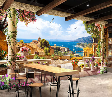 3D Balcony Seagull Flying 108 Wallpaper AJ Wallpaper 2 