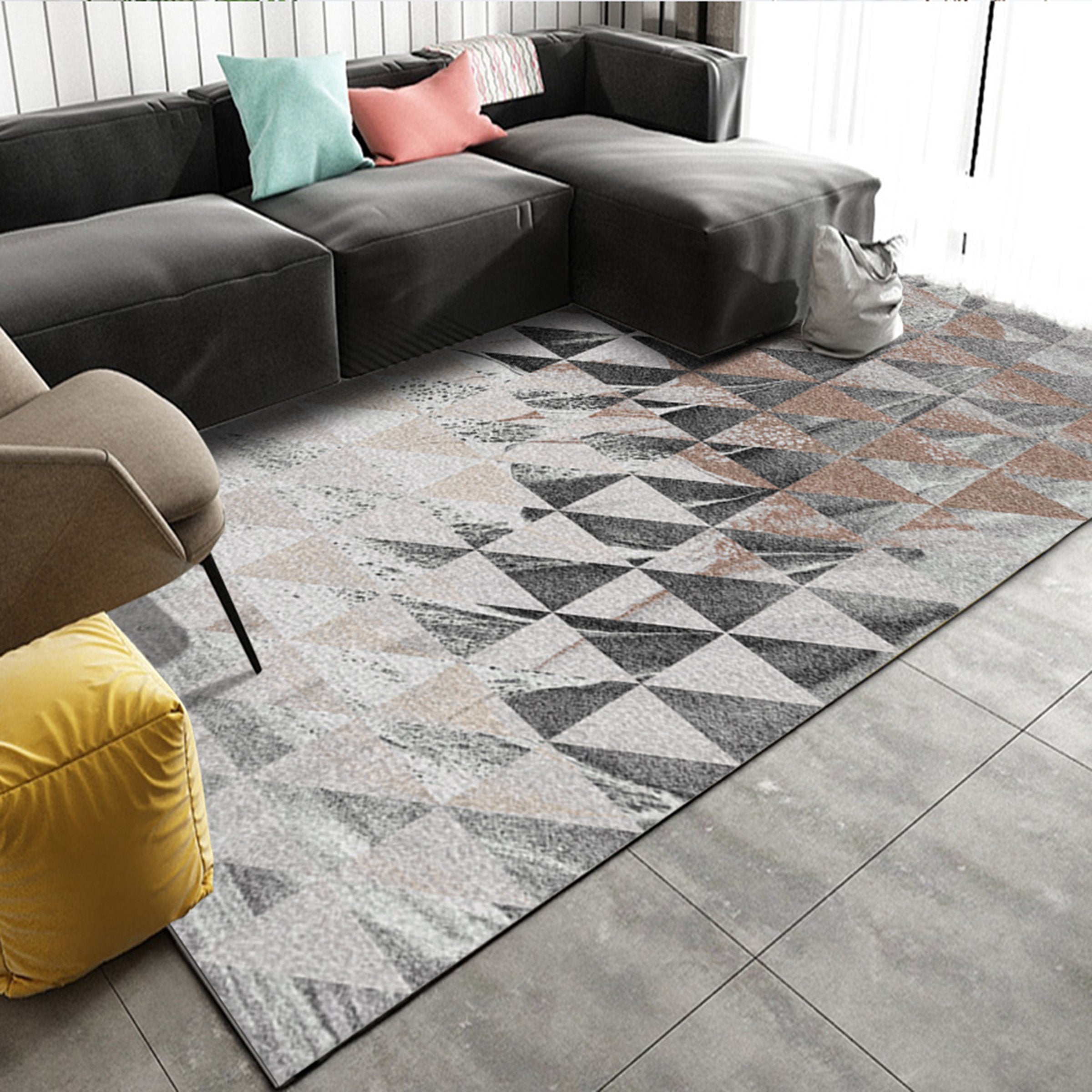 3D Colored Triangle WG065 Non Slip Rug Mat Mat AJ Creativity Home 