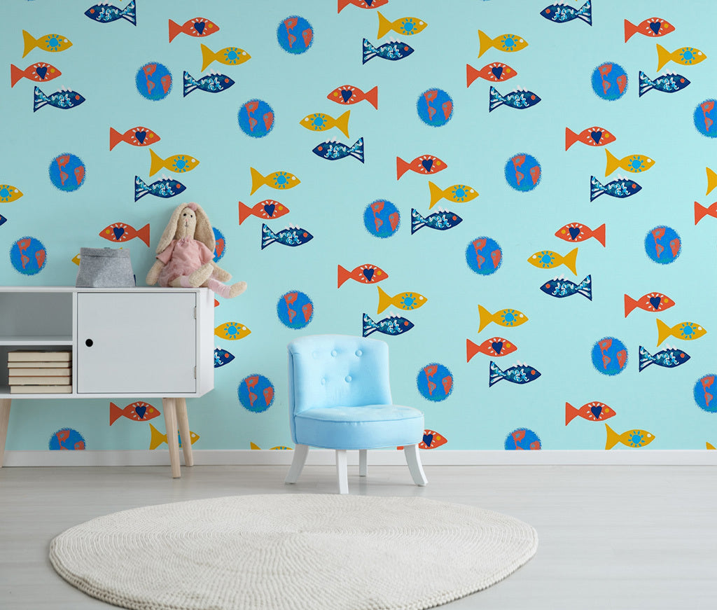 3D Colored Fish WG403 Wall Murals