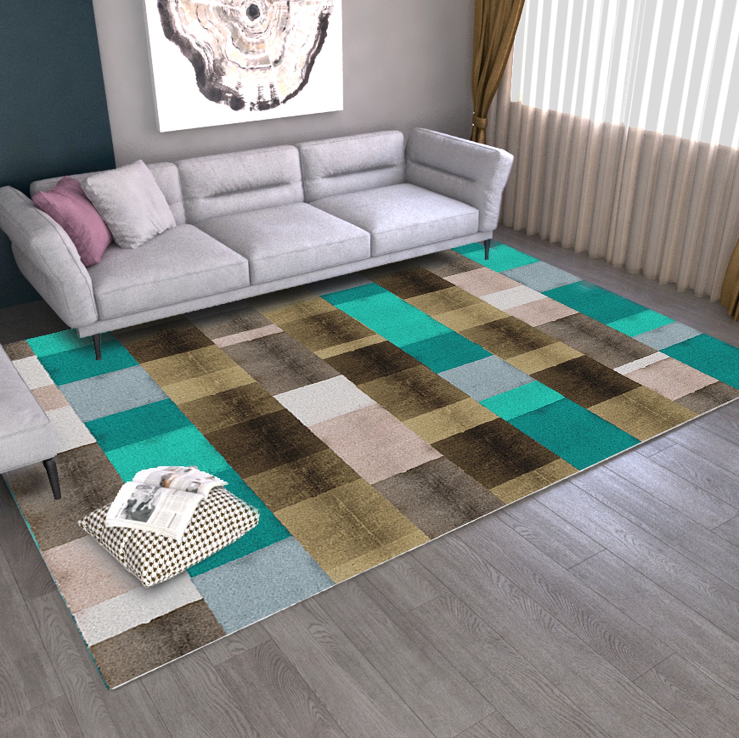 3D Colored Geometric Pattern WG445 Non Slip Rug Mat Mat AJ Creativity Home 