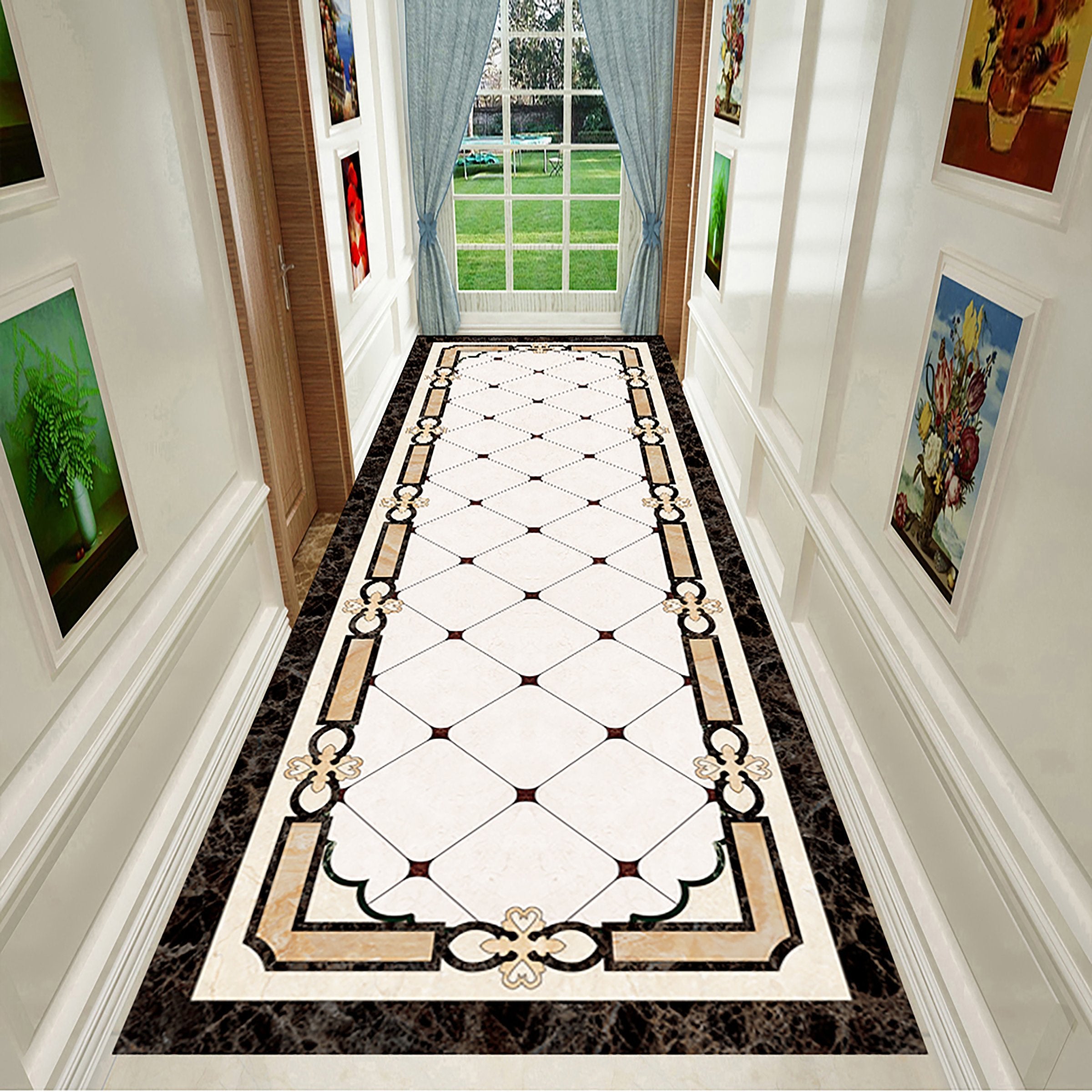 3D Black Marble Pattern WG205 Floor Mural Wallpaper AJ Wallpaper 2 